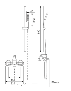 Смеситель для ванны и душа Milleau CRISTAL MLV6223BD-MW белый